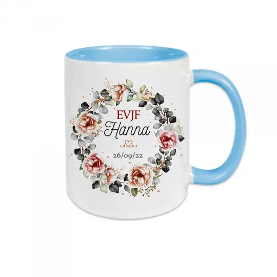 Mug céramique EVJF personnalisable prénom et date de l'évènement