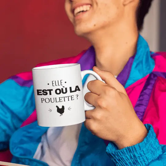 Mug céramique - Elle est où la poulette ?