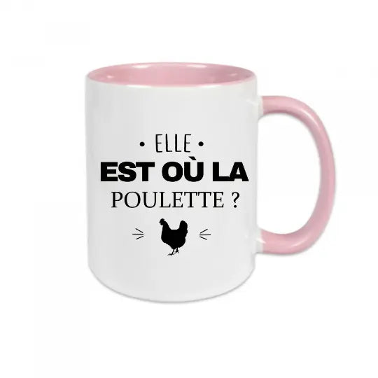 Mug céramique - Elle est où la poulette ?