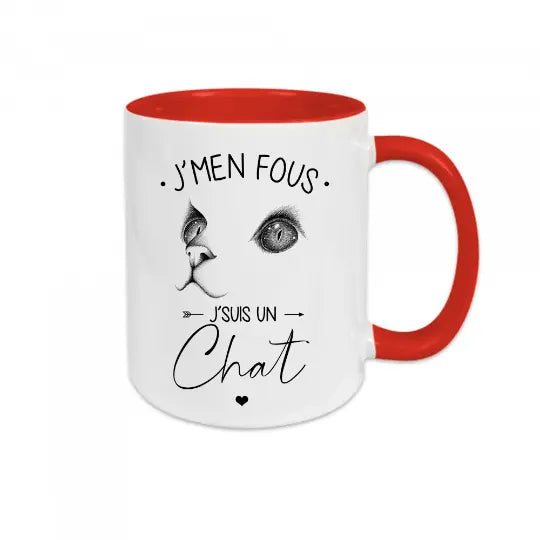 Mug céramique - J'men fous j'suis un chat