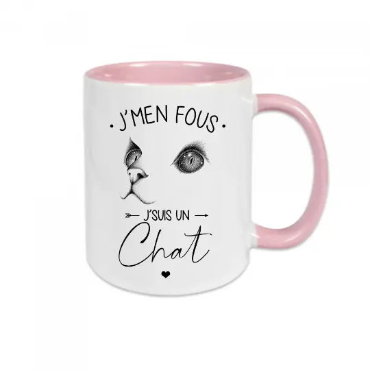 Mug céramique - J'men fous j'suis un chat