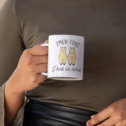 Mug céramique - J'men fous j'suis un lama