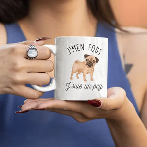 Mug céramique - J'men fous j'suis un pug