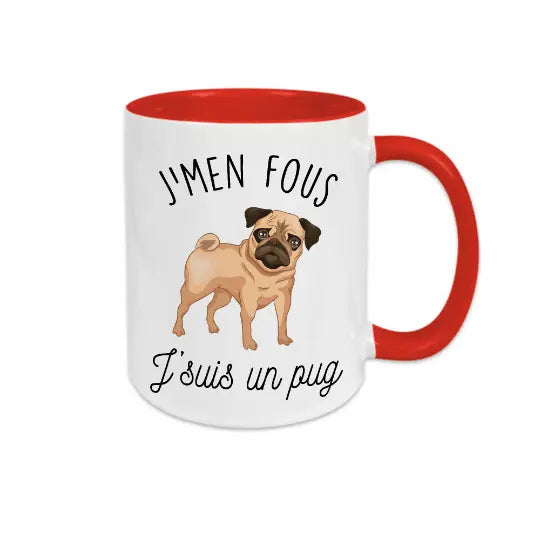 Mug céramique - J'men fous j'suis un pug