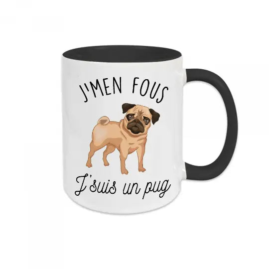 Mug céramique - J'men fous j'suis un pug