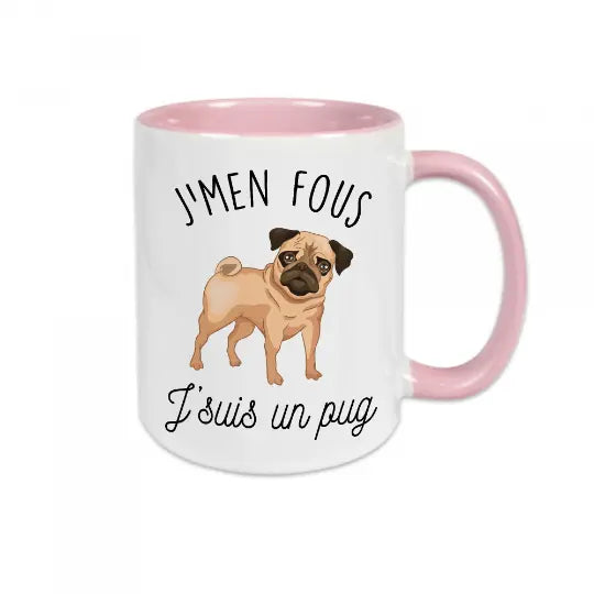 Mug céramique - J'men fous j'suis un pug