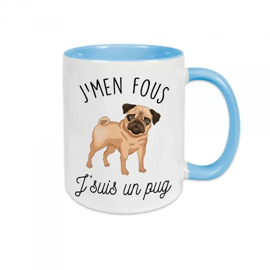 Mug céramique - J'men fous j'suis un pug