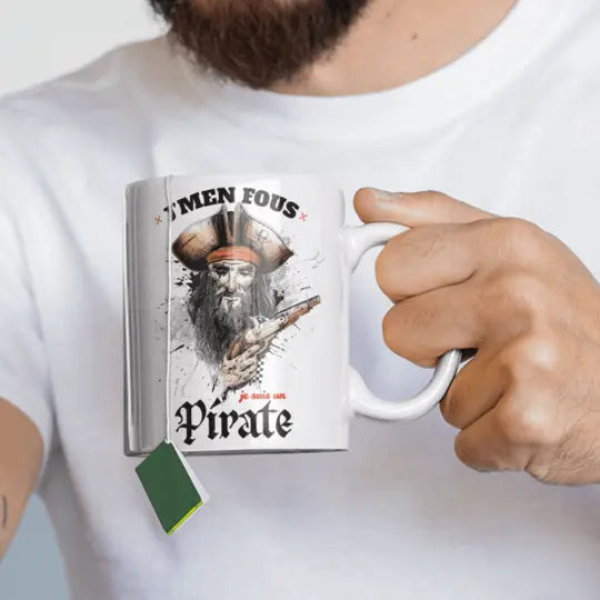 Mug céramique - J'men fous je suis un pirate