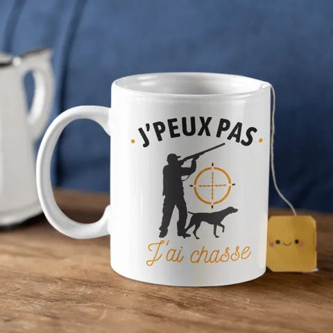 Mug céramique - J'peux pas j'ai chasse