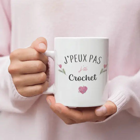 Mug céramique J'peux pas j'ai crochet