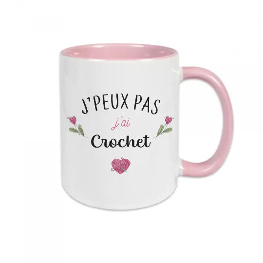 Mug céramique J'peux pas j'ai crochet