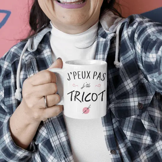 Mug céramique - J'peux pas j'ai tricot