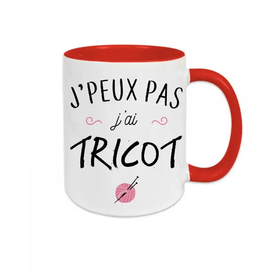 Mug céramique - J'peux pas j'ai tricot