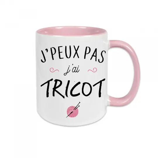 Mug céramique - J'peux pas j'ai tricot