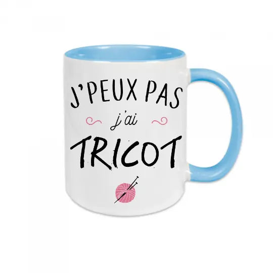 Mug céramique - J'peux pas j'ai tricot