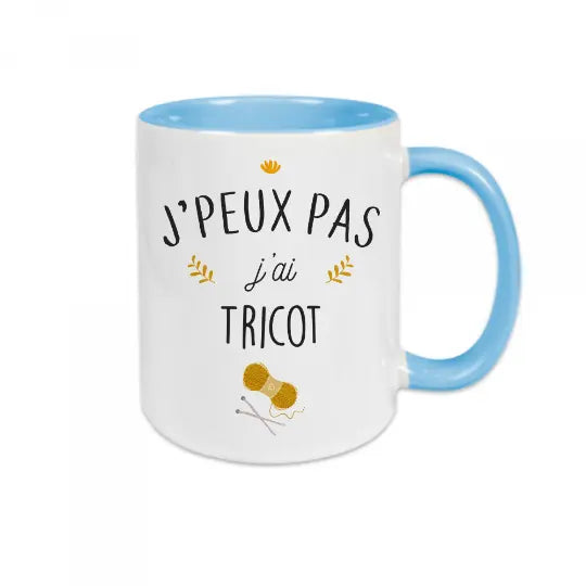 Mug céramique J'peux pas j'ai tricot