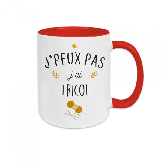 Mug céramique J'peux pas j'ai tricot