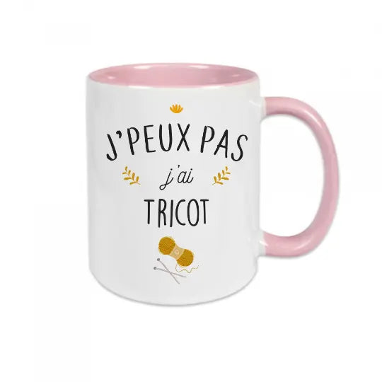 Mug céramique J'peux pas j'ai tricot