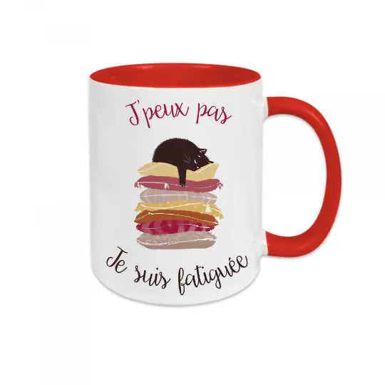 Mug céramique - J'peux pas je suis fatiguée