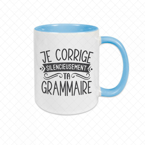 Mug céramique Je corrige silencieusement ta grammaire Encre et Créations