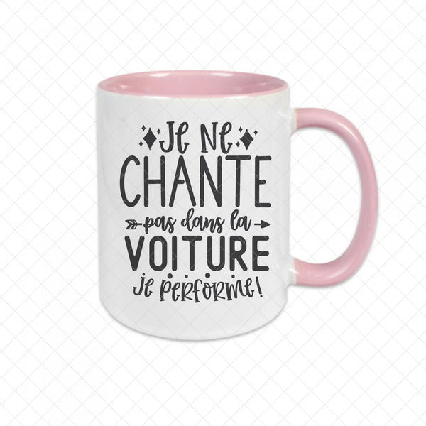 Mug céramique Je ne chante pas dans la voiture Encre et Créations