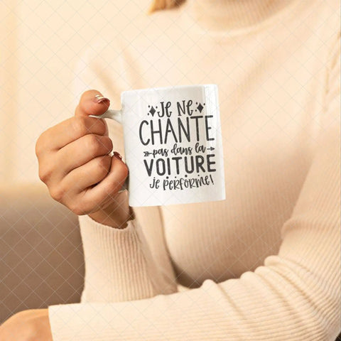 Mug céramique Je ne chante pas dans la voiture Encre et Créations