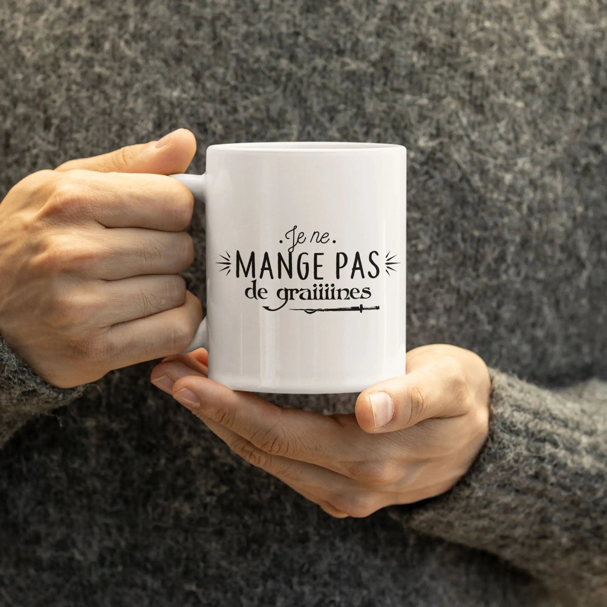 Mug céramique - Je ne mange pas de graiiiines Encre et Créations