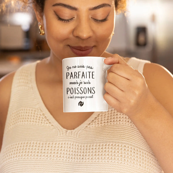 Mug céramique - Je suis pas parfaite mais je suis poisson Encre et Créations