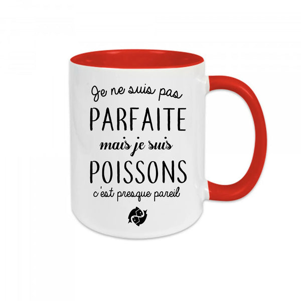 Mug céramique - Je suis pas parfaite mais je suis poisson Encre et Créations