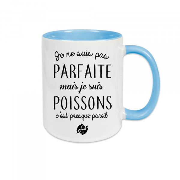 Mug céramique - Je suis pas parfaite mais je suis poisson Encre et Créations