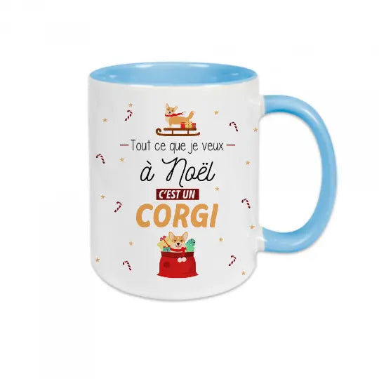 Mug céramique - Je veux un corgi à Noël Encre et Créations