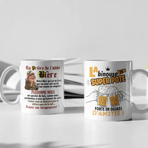 Mug céramique - La prière de l'abbé Bière, la binouse du super pote