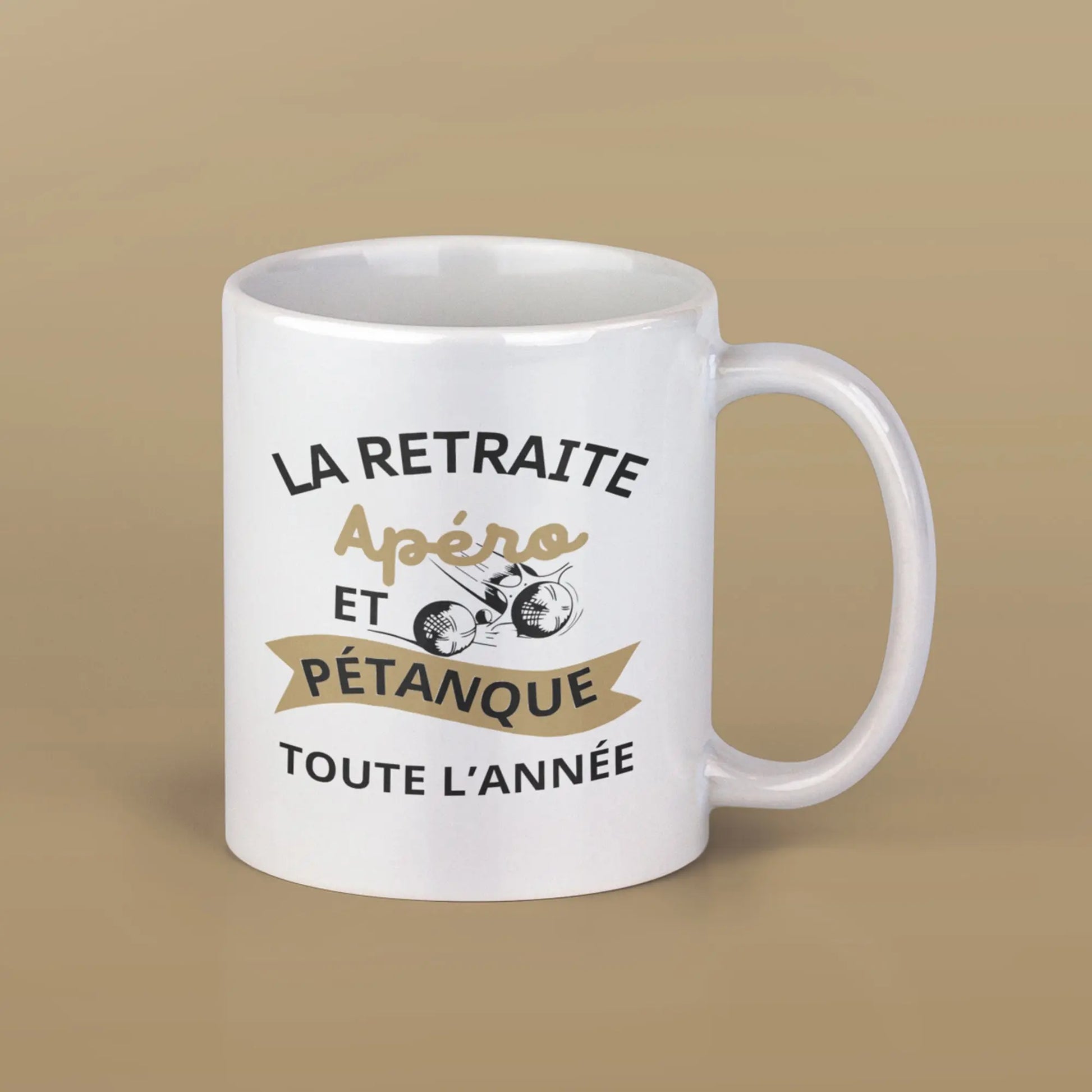 Mug céramique - La retraite apéro et pétanque toute l'année Encre et Créations