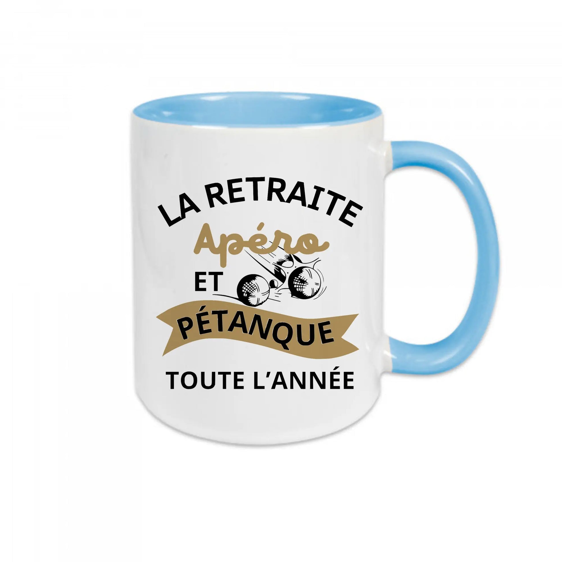 Mug céramique - La retraite apéro et pétanque toute l'année Encre et Créations