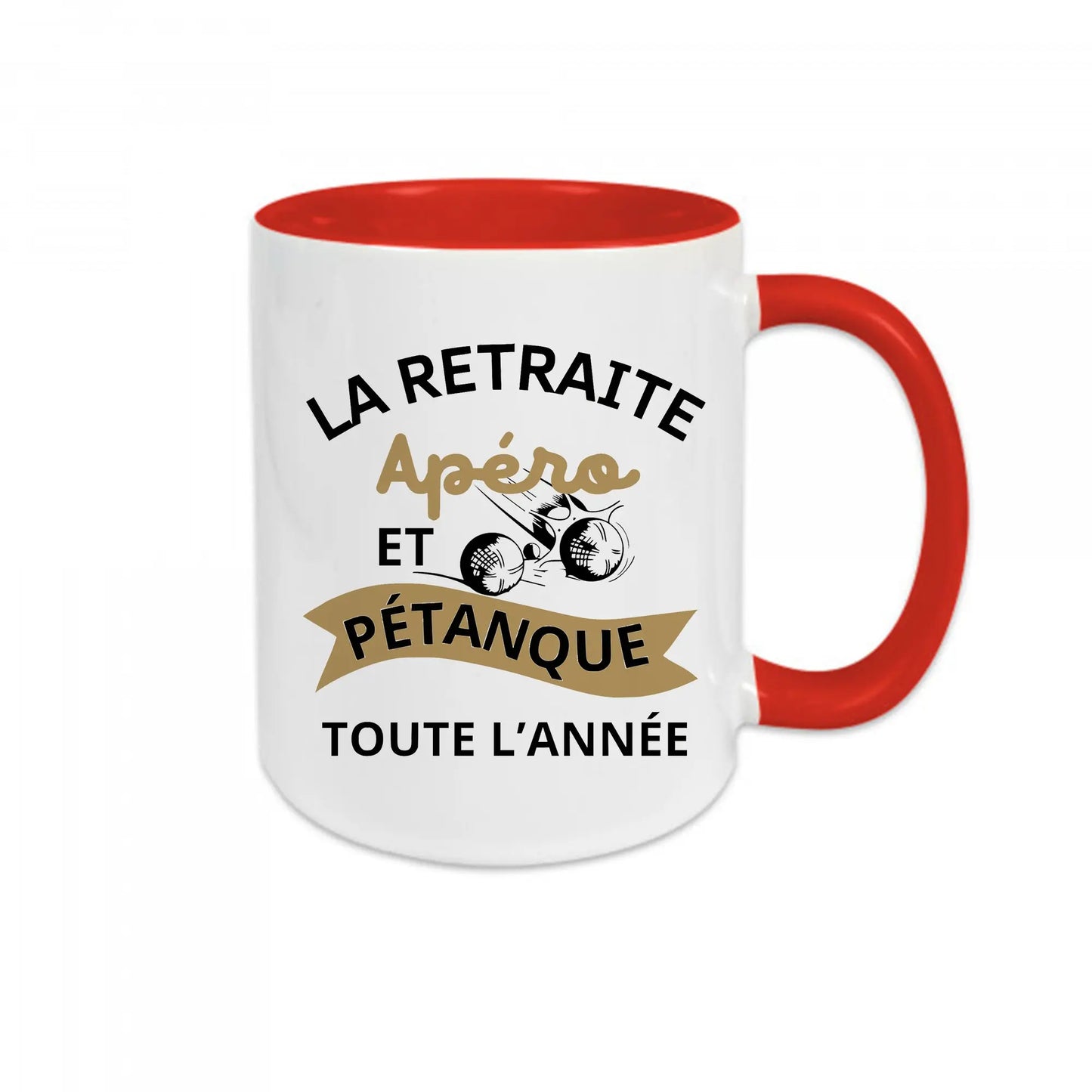 Mug céramique - La retraite apéro et pétanque toute l'année Encre et Créations