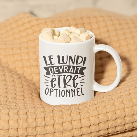 Mug céramique - Le lundi devrait êter optionnel Encre et Créations