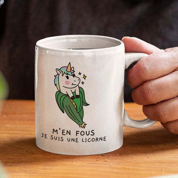 Mug céramique - M'en fous je suis une licorne