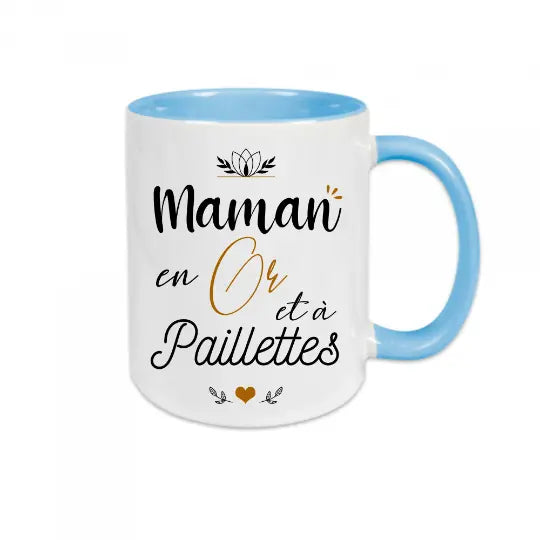 Mug céramique - Maman en or et à paillettes