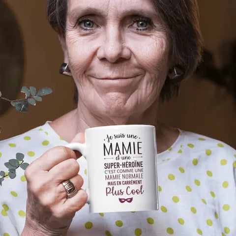 Mug céramique - Mamie et super-héroïne