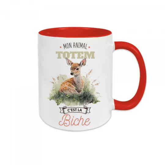 Mug céramique - Mon animal totem c'est la biche