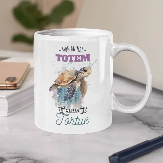 Mug céramique - Mon animal totem c'est la tortue