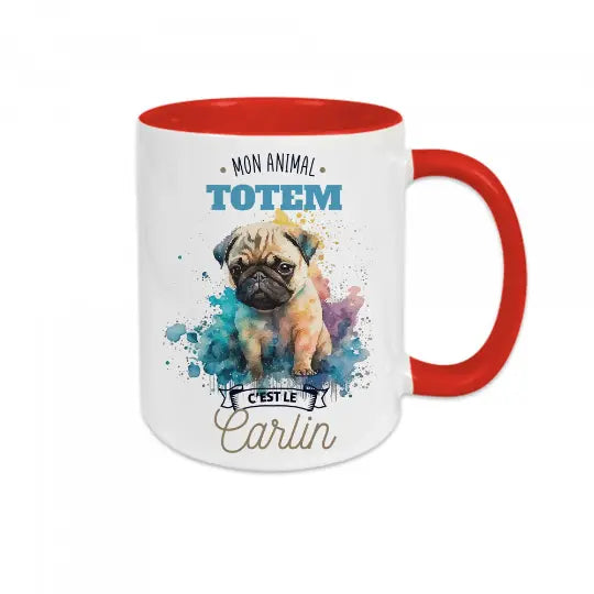 Mug céramique - Mon animal totem c'est le carlin