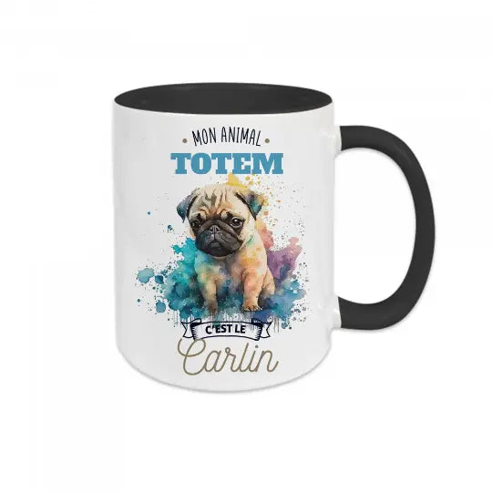 Mug céramique - Mon animal totem c'est le carlin