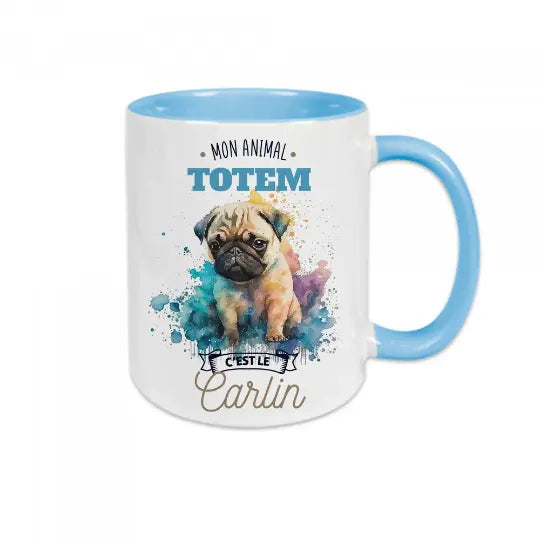 Mug céramique - Mon animal totem c'est le carlin