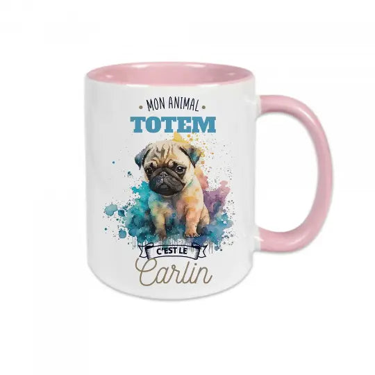 Mug céramique - Mon animal totem c'est le carlin