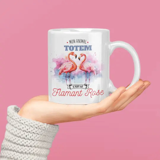 Mug céramique - Mon animal totem c'est le flamant rose