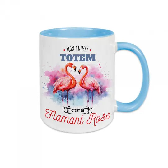 Mug céramique - Mon animal totem c'est le flamant rose