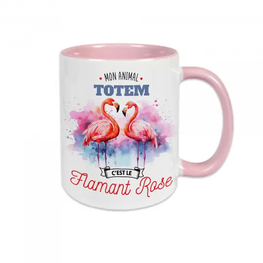 Mug céramique - Mon animal totem c'est le flamant rose