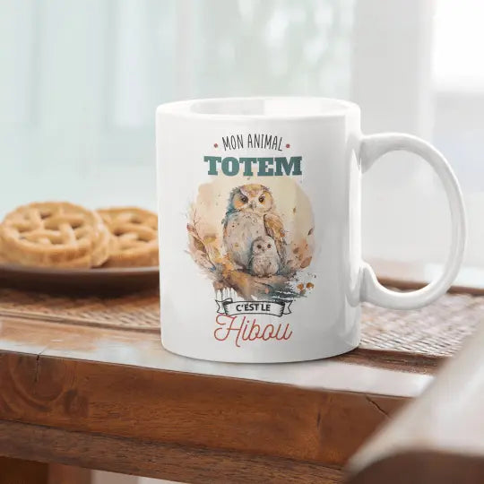 Mug céramique - Mon animal totem c'est le hibou