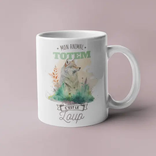 Mug céramique - Mon animal totem c'est le loup